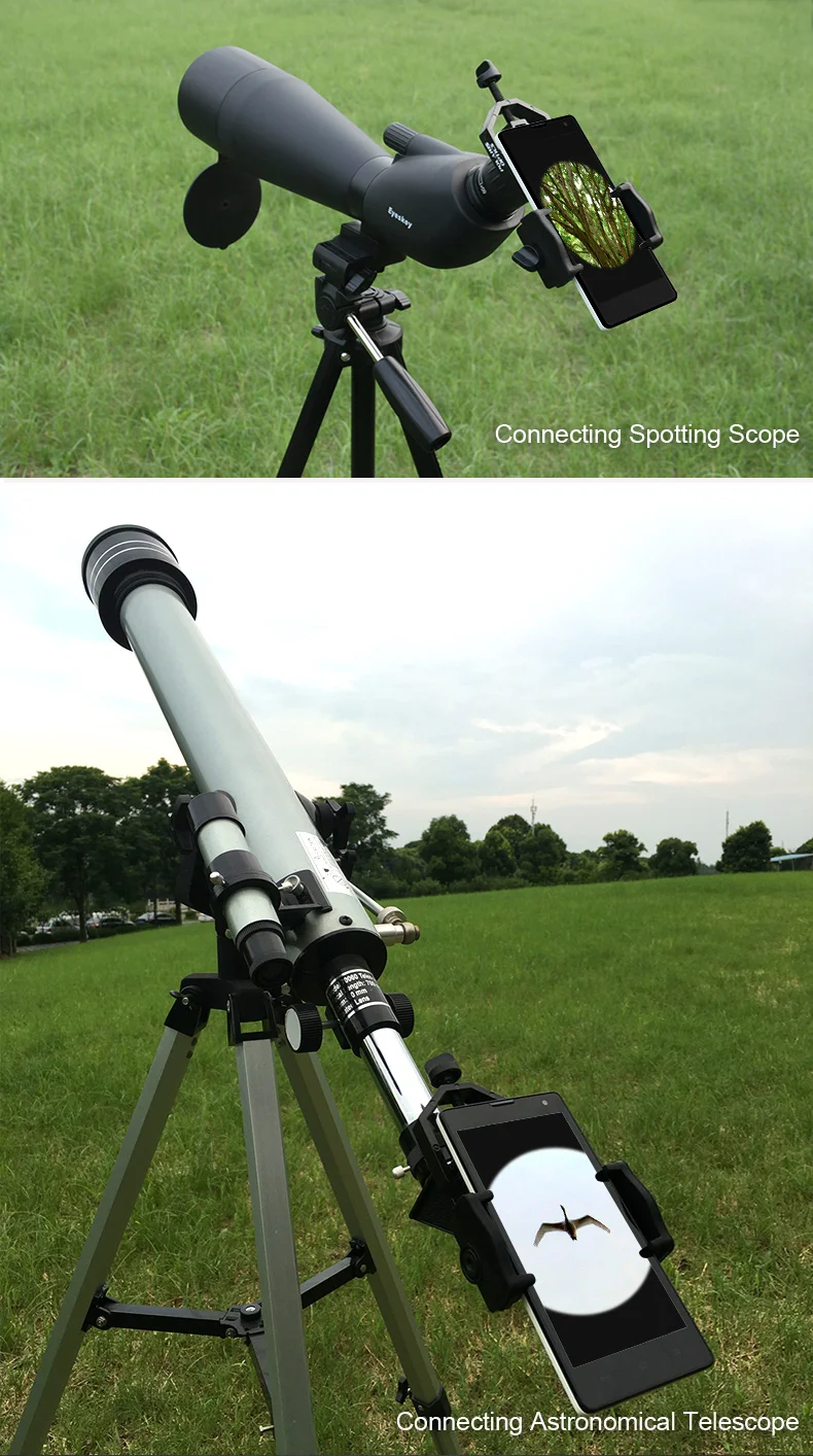 Adaptador de Telefone Suporte do Telefone Celular Universal Clipe Montagem Binocular Telescópio Monocular Spotting Scope Ocular d: 25 48mm 9 Universal telefone celular adaptador clipe de montagem