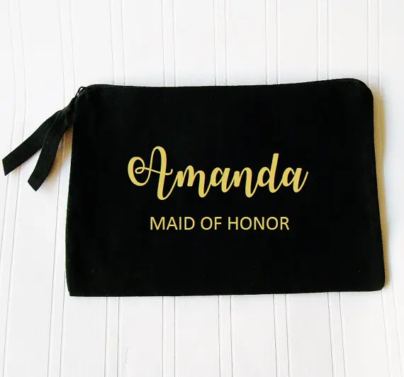 

Personalised bride team Gift Make Up comestic Bags Bridesmaid, Maid of Honour Unique Gift for Bridal Party Bags purses