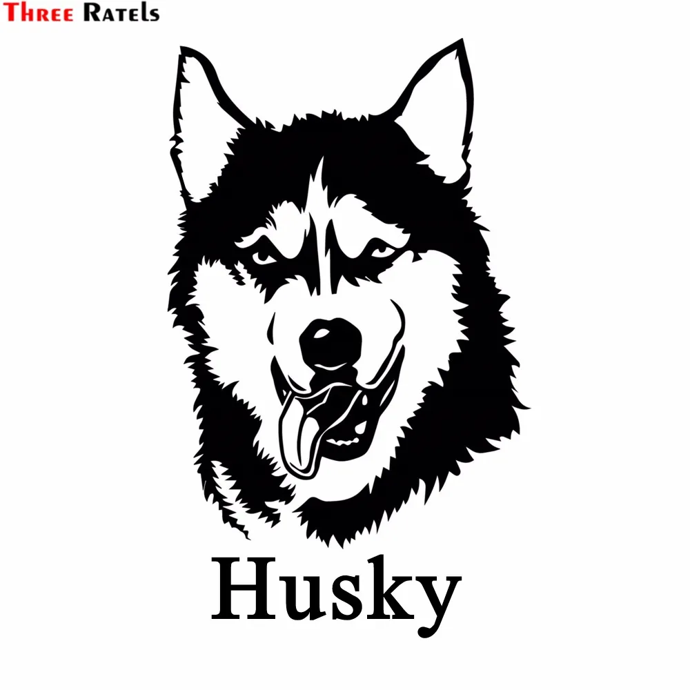 

Three Ratels TZ-1187 20*12.1cm 1-4 pieces car sticker husky on board funny car stickers auto decals