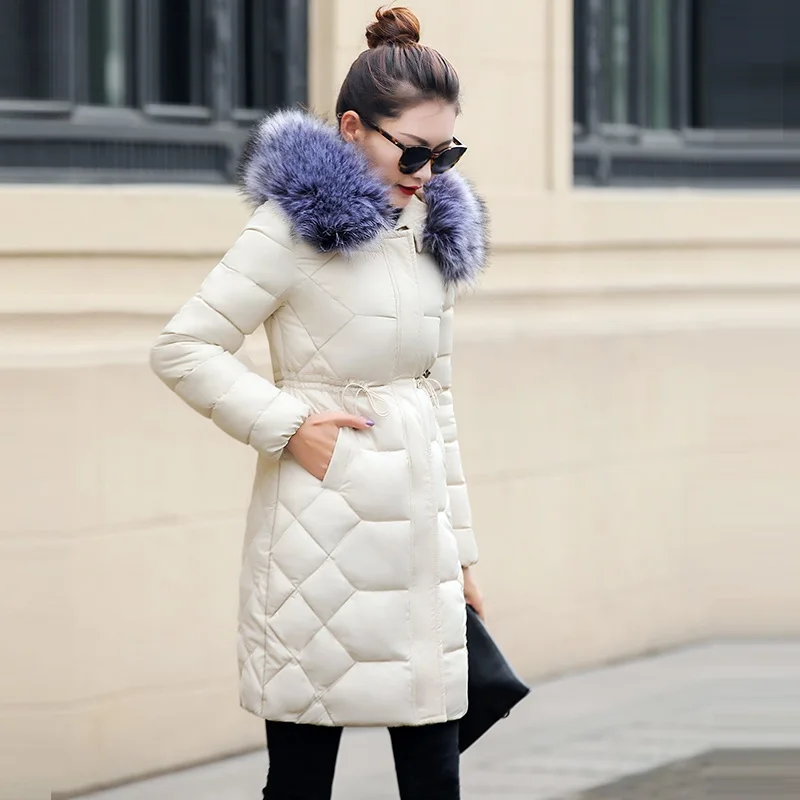 Женские зимние куртки и пальто парки для женщин 4 цвета ватные куртки теплая верхняя одежда с капюшоном большой воротник из искусственного меха
