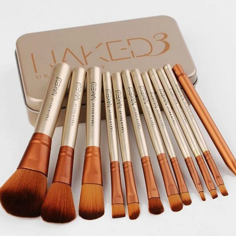 

2018 New 12Pcs Nake Brushes Cosmetics tools NK3 Rose Gold Face Eyeshadow Eyeliner Lip Brush Set Tool Pinceis Maquiage Make Up