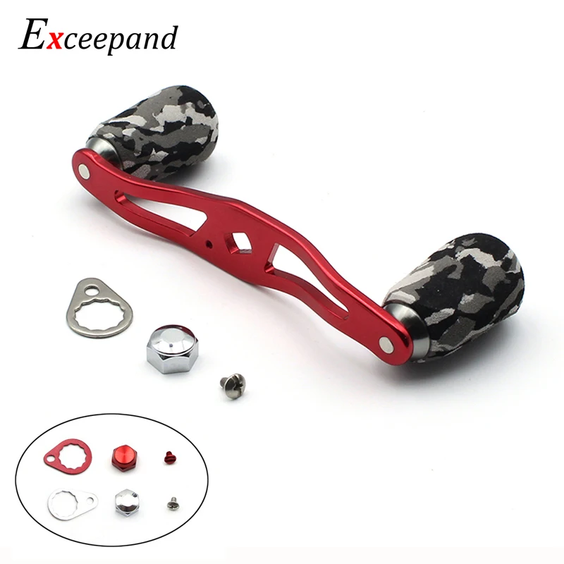 Exceepand Gray Camouflage Knobs Red Metal Handle Fishing Reel Handle for Abu Garcia Daiwa Baitcasting Reel Exceepand Gray Camouflage Knobs Red Metal Handle Fishing Reel Handle for Abu Garcia Daiwa Baitcasting Reel