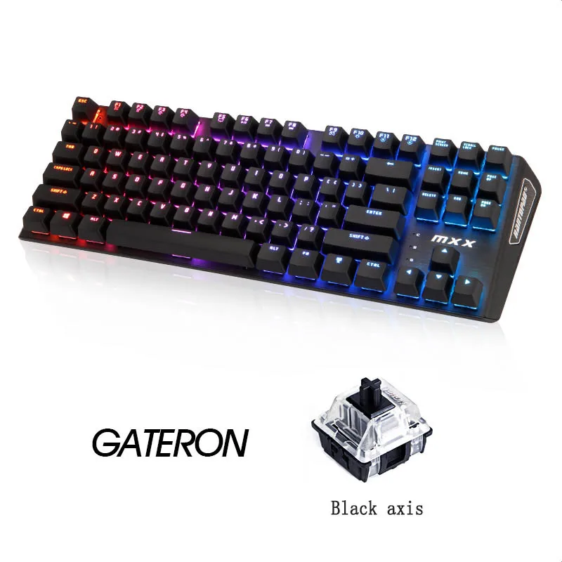 Rantopad MXX Cherry/GATERON Механическая игровая клавиатура 87-Key Deluxe Edition 4 Axis aluminum Cover белый одноцветный RGB светодиодный