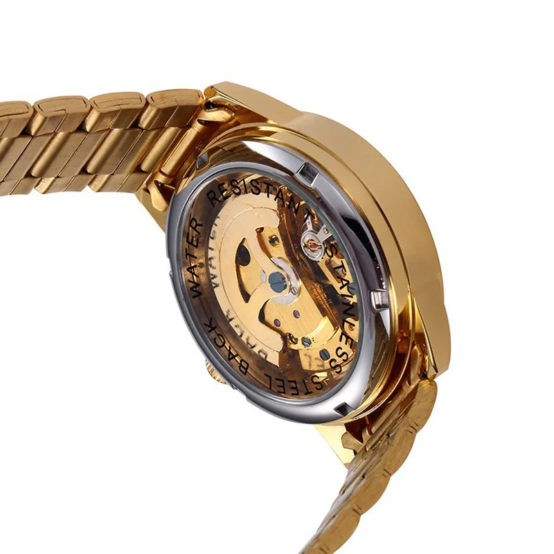Relogio Masculino SHENHUA часы со скелетом мужские роскошные золотые автоматические механические наручные часы для мужчин наручные часы