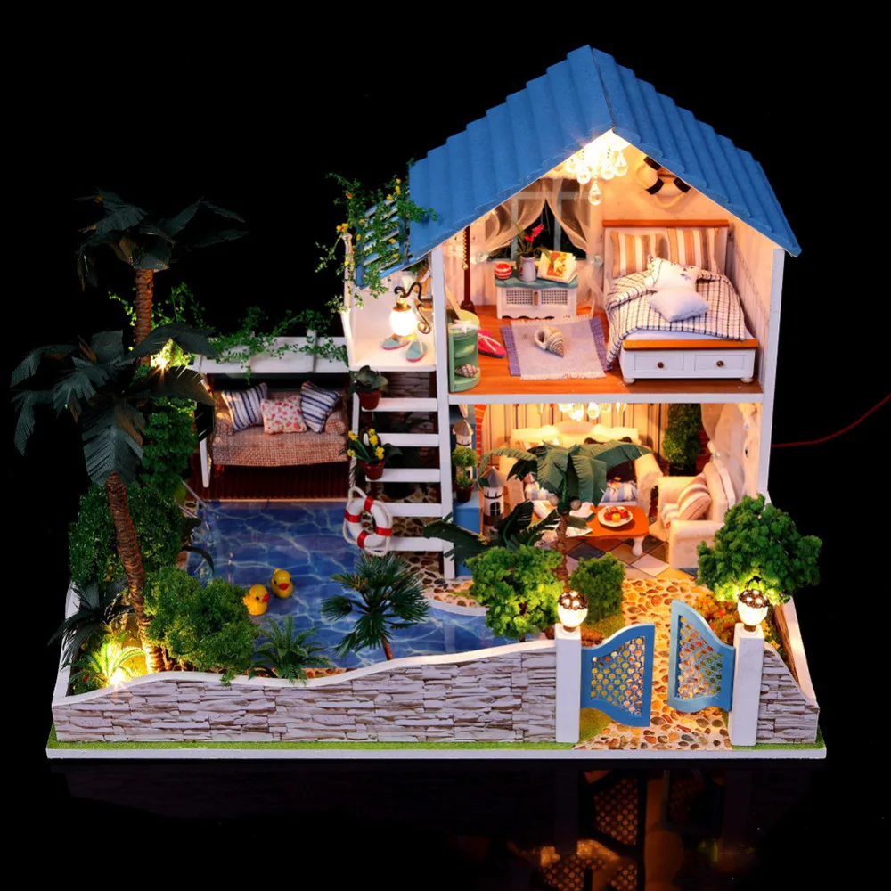 

New 1set DIY Doll House Romantic Full House From The Stars Without Dust-proof Cover drop shipping