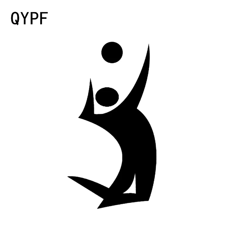 

QYPF 8.2*15.4CM Fashion Volleyball Jump Decor Car Sticker Silhouette Vinyl Bumper Window Accessories C16-1416