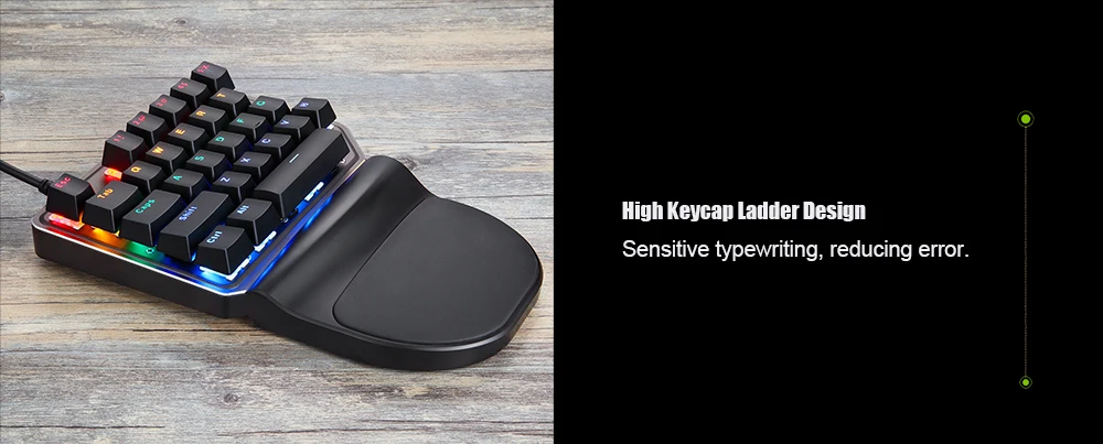 Новинка Motospeed K27 USB Проводная Механическая Одноручная клавиатура с синим переключателем 9 цветов подсветка черная Подставка для рук