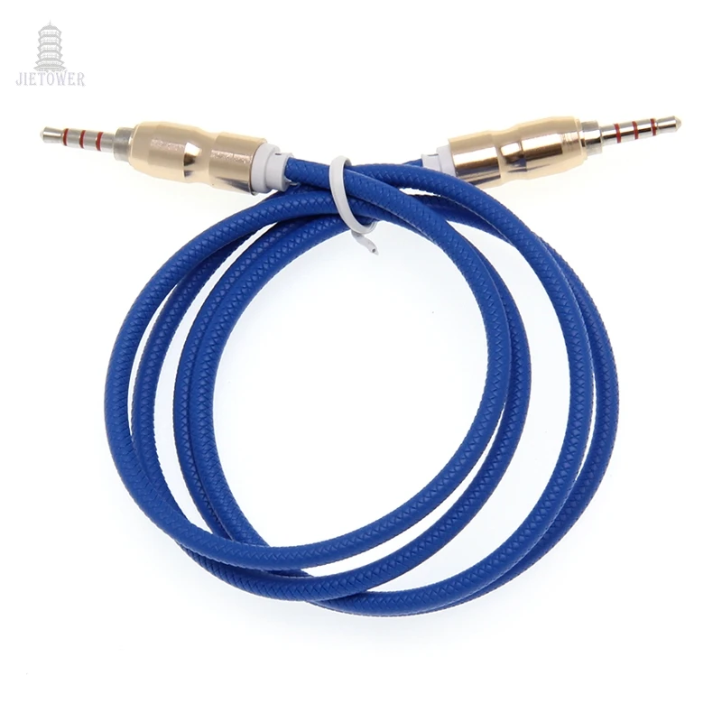 100pcs Jack Audio Cable 3 5 mm Male to Male Bullet head Audio Aux Cable For iPhone Car Headphone Speaker 4 Wire Line Aux Cord