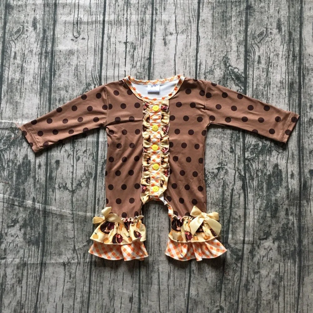 Комбинезоны для девочек на День Благодарения комплекты маленьких коричневый