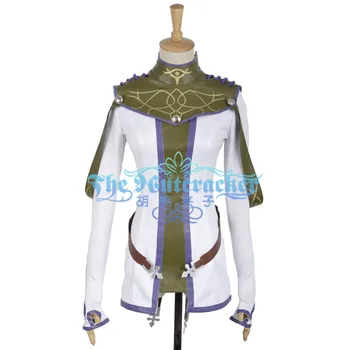 

Anima: Gate of Memories The Bearer Cosplay Costume Custom Made Turtleneck White Dress Women Faux Leather Fashion Outfit