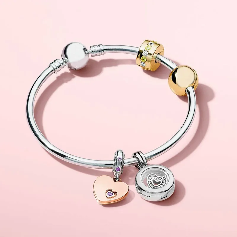 

925 Sterling Silver 2018 Spring New Love Gift Set Ornament DIY String Ornaments Bracelet Female Merry Christmas Jewelry
