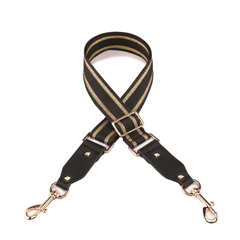 

2019 New Handbags Strap Striped Design National Buckle Canvas Bag Straps Trendy Easy Holding Shoulder Straps A0087