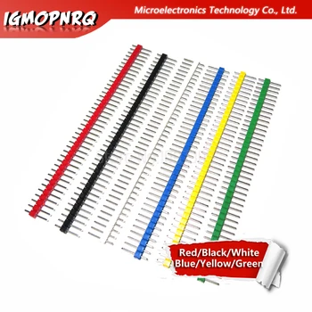 

10pcs 1x40 Pin 2.54 black/red/yellow/white/blue/green Round Header connector Single inline row needle seat