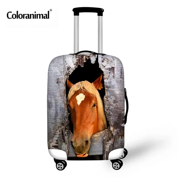 C0353 Coloranimal лошадь Печать Путешествия чемодан защитный чехол для 18-30 дюймов Чемодан-тележка Proctect крышка - Цвет: C0353