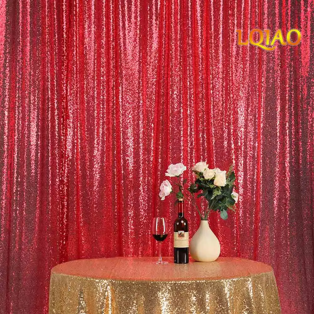 

8FTx8FT Red Sequin Photo backdrops,Glitter Sequin Curtain,Wedding photo booth backdrop,Photography Background,Party Decoration