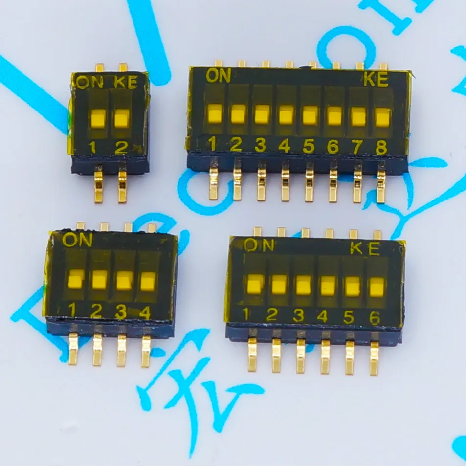 10 шт. x SMD SMT скользящий переключатель 1P 2P 3P 4P 5P 6P 8P 1,27 мм позиционный способ DIP черный шаг тумблер черный кнопочный переключатель