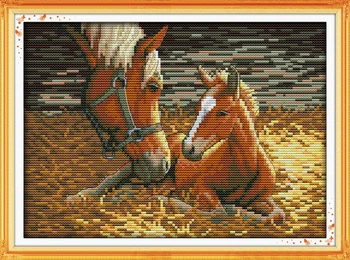 

Joy Sunday Deep Love of Mother and Son Patterns Stamped Counted Cross Stitch Kit Home Decoration Cross Stitch Set for Embroidery