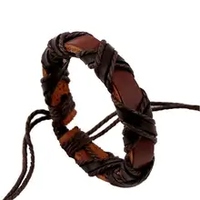 Новинка, популярный браслет для женщин и мужчин, ювелирное изделие ручной работы, плетеный браслет из натуральной кожи, обёрточная бумага, очаровательный крест, браслеты, хорошее ювелирное изделие