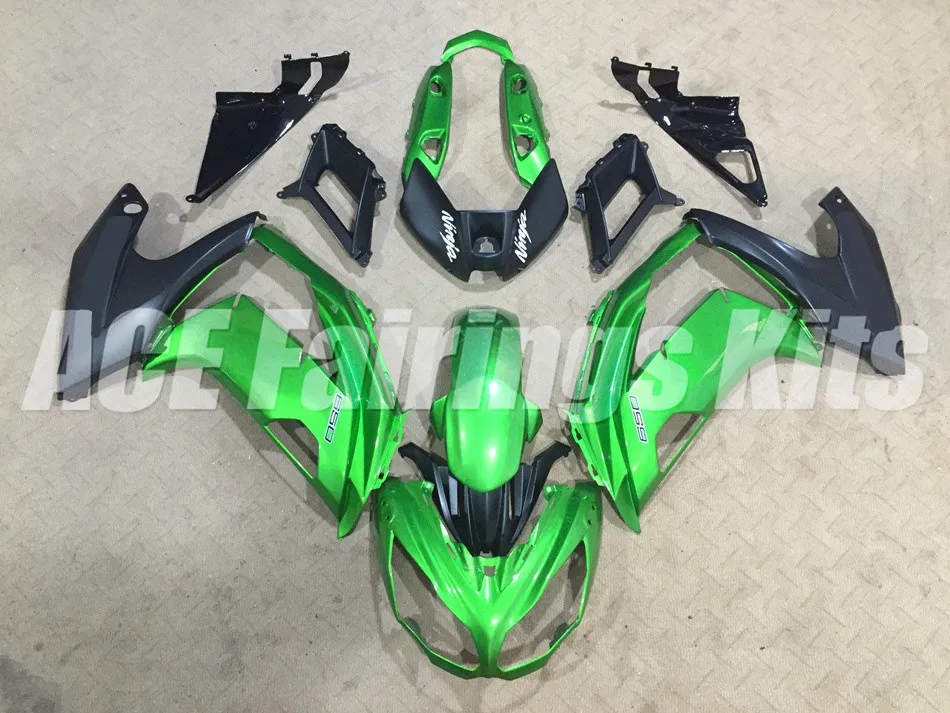 Легко Установка ABS Обтекатели комплект подходит для Kawasaki Ninja 650R ER-6F для детей возрастом 12, 13, 14, 15, 16 650 ER6F 2012 2013 крутое зеленое