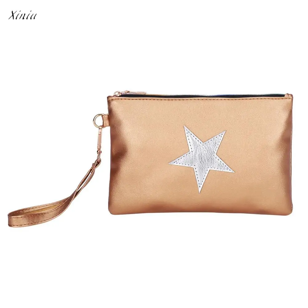 

Purse Women Fashion Leather Star Pattern Zipper Clutch Bag Coin Bag Makeup Pouch small wallet for coins porta monedas mujer