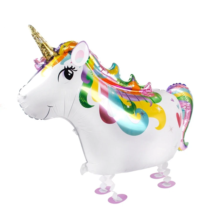 QIFU прогулочные воздушные шары в форме единорога животных Радуга воздушный шар из фольги номер Unicornio День рождения украшения Дети алюминиевый воздушный шар