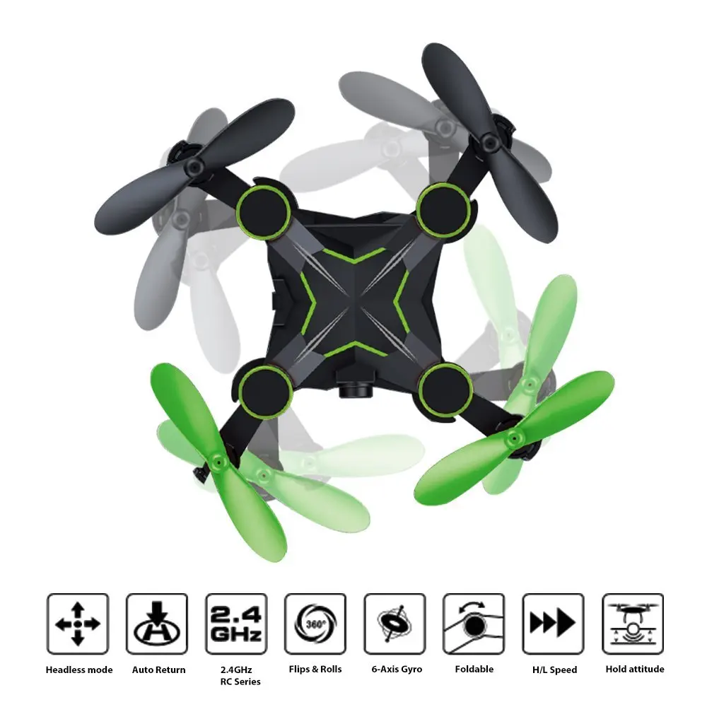 GizmoVine 4CH 6Axis RC Quadcopter 2.4GHz Drones Simulators Gyro 3D Headless Rolling Mini Foldable Arm Pocket Drone Toy For Child