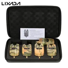 Lixada беспроводной 4+ 1 светодиодный набор сигнализации для рыбалки 4 сигнализатор клева для рыбалки+ 1 приемник тон громкости чувствительность Звук с чехлом