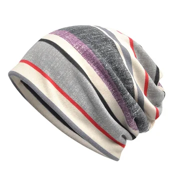 Cap Scarf Striped Flannel Casual Style Sunshade Breathable Stretch Sun Hat Neck Warmer Hat