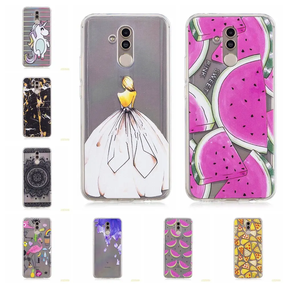 Для Coque huawei Коврики 20 Lite Мягкие TPU крышка каваи мультфильм печатных силиконовый