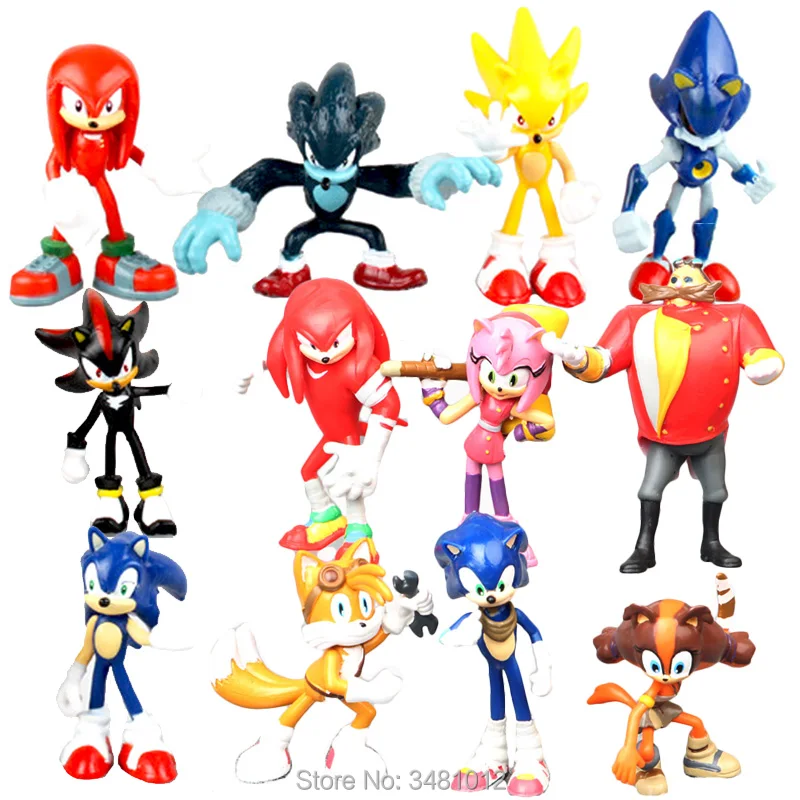 

Sonic Boom Amy Rose Sticks Tails Werehog PVC Action Figures Knuckles Dr. Eggman Anime Pop Figurines Dolls Kids Toys for Children