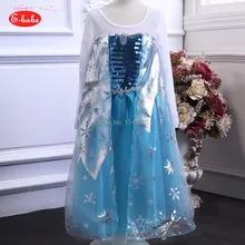 E-babe/, летнее платье принцессы Эльзы, голубого цвета, F rozen Карнавальный костюм для маленьких девочек детское платье из фатина с блестками, vestidos