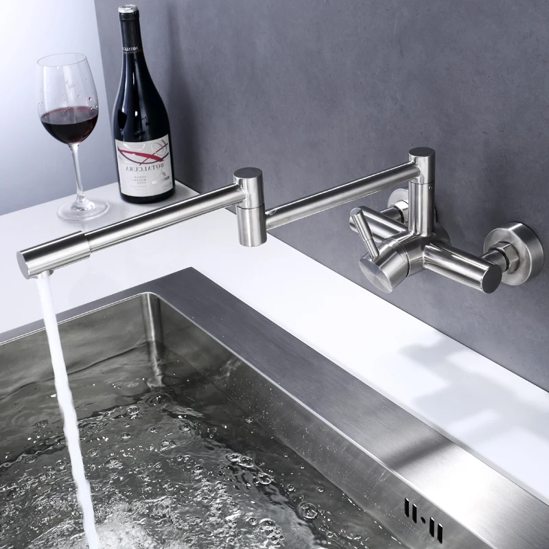 

into the wall type of hot and cold water tap in the kitchen The balcony sink xiancai basins folding rotating faucet