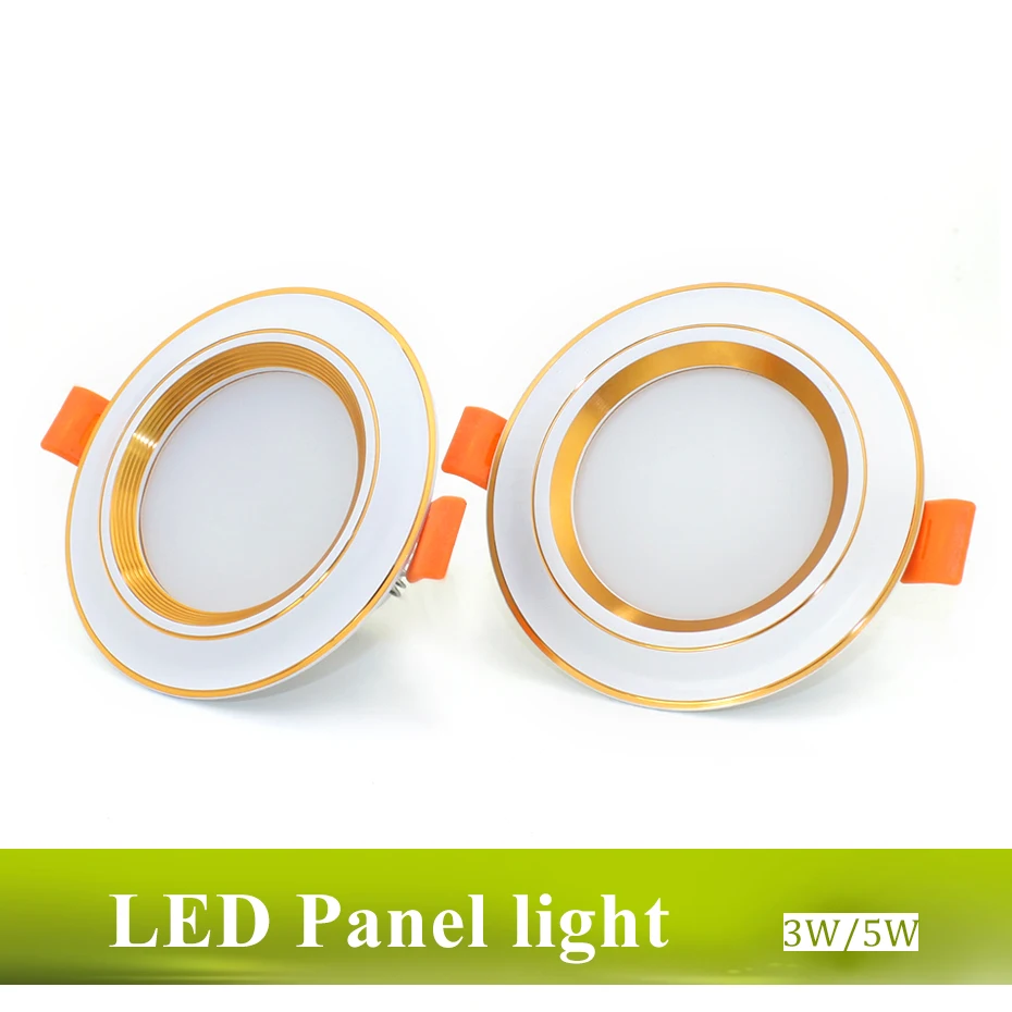 

LED Downlight 3W 5W Round Recessed Lamp 220V Aluminum Gold Border led down light Bedroom Kitchen Indoor LED Spot Lighting