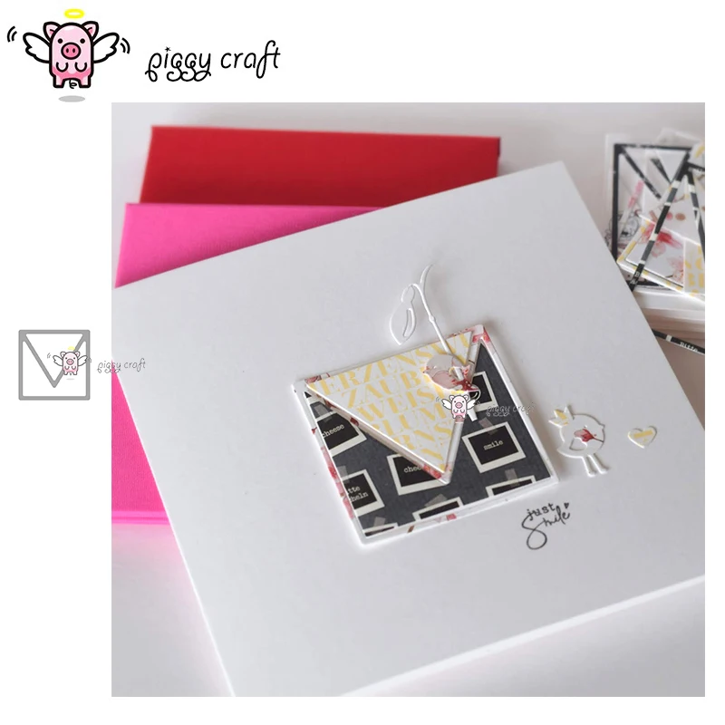 

Piggy Craft metal cutting dies cut die mold Cute envelope decoration Scrapbook paper craft knife mould blade punch stencils dies