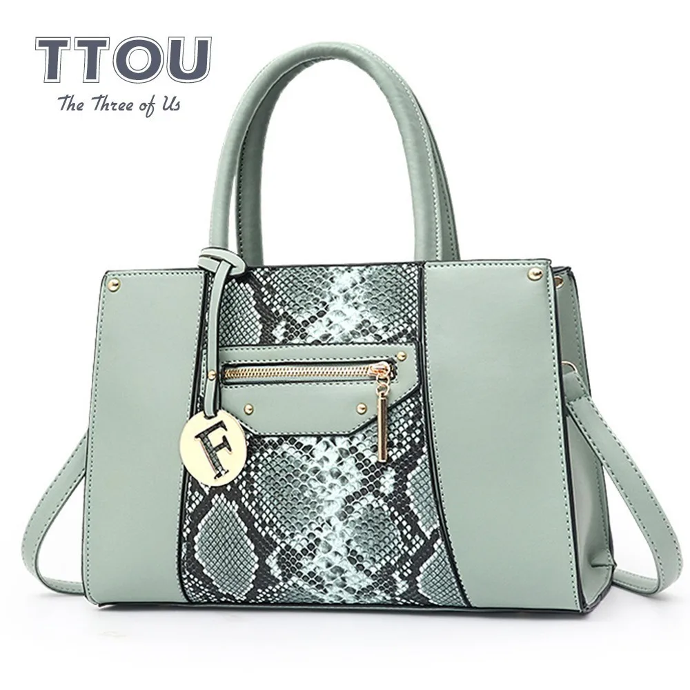 

TTOU Fashion Women Handbag Quality Leather Female Shoulder Bag Luxury Designer Serpentine Print Tote Bag Ladies' Messenger Bag