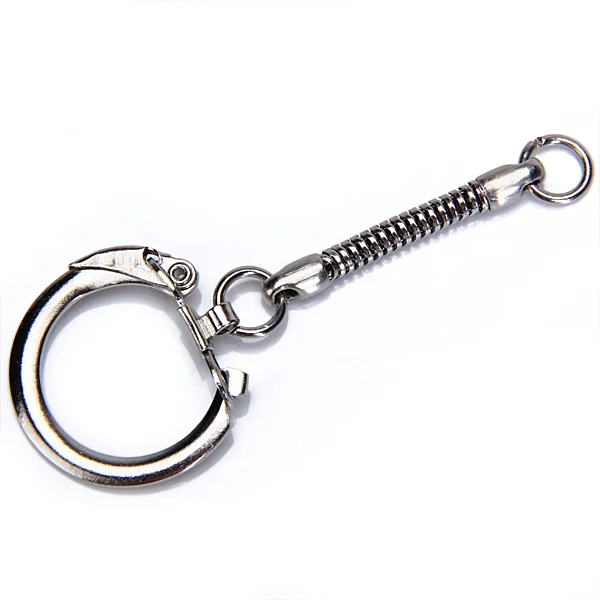 10pcs Silver Metal  Chain W. Clasp Key Ring Keychain Keyring Bag Charm Crafts Supplies