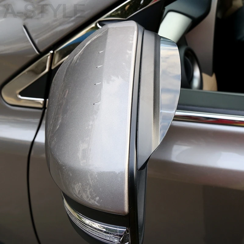 

For Toyota RAV4 RAV 4 2016-17 Car Styling Carbon rearview mirror rain eyebrow Rainproof Flexible Blade Protector Car accessories