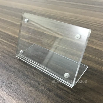 

9 x 6cm Acrylic Frame Holder With Magnets L-Style Sign Card Display Clear