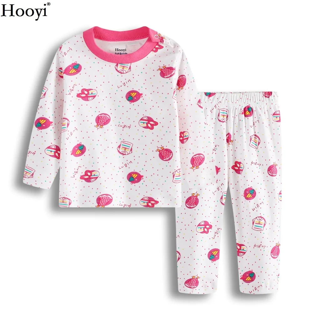 Strawberry Baby Girl Sleep Sets Fashion Girls Pajamas Clothes Suit Newborn T-Shirt Trouser Suit Sleepwear 100% Cotton Tops 0-2Y