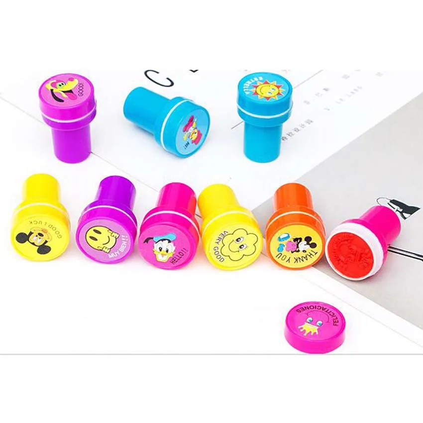 10 Pcs Mouse Duck 6/10/12 шт Цветные Милые Мультяшки, для принцессы набор резиновых штампов Пластик резиновые самоувлажняющаяся подушка для штампов рисунок игрушки подарки для детей - Цвет: 10 Pcs Mouse Duck