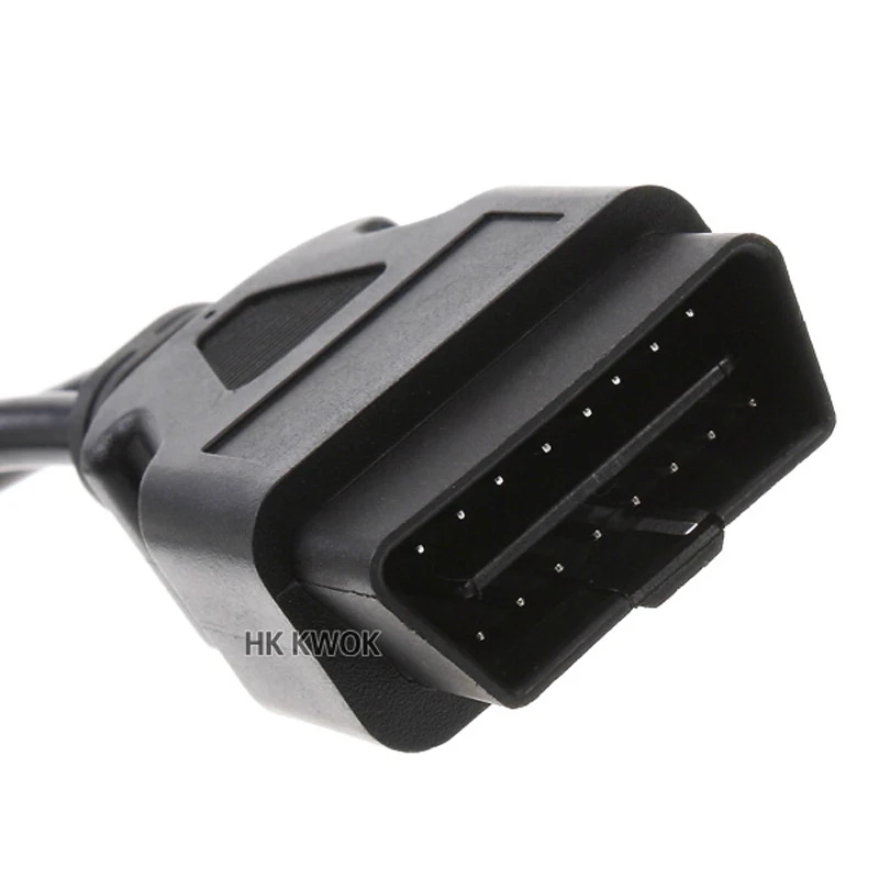 Новый 16 контактный Штекерный и двойной гнездовой Y кабель OBD2 OBDII разветвитель