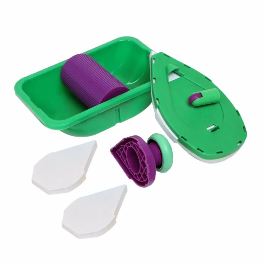 

Triangle paint brush with 2 sets of sponge Paint Pads Point Painting Roller Tray Tool Household DIY Painting Kit
