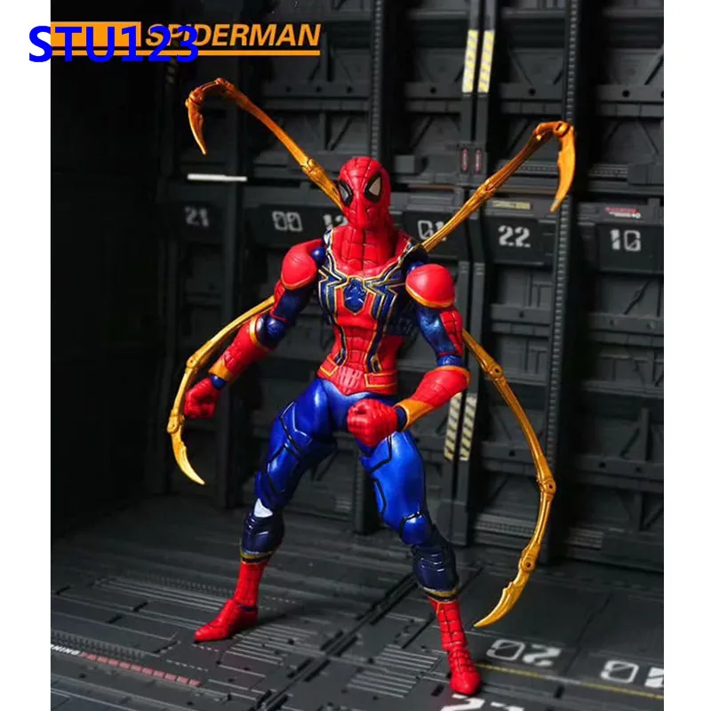 

The Avengers: Infinity War Super hero Spider-Man Gear joint Iron Spiderman PVC Action Figure Collectible Model Toy Box 17cm N759