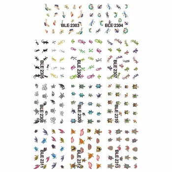 

11 PACK/ LOT WATER DECAL NAIL ART NAIL STICKER CARTOON TURTLE TORTOISE GECKO BLE2303-2313