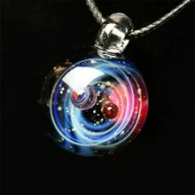Крошечное ожерелье с кристаллами Вселенная Галактика стеклянный шар кулон ожерелье ювелирные изделия подарок XIN