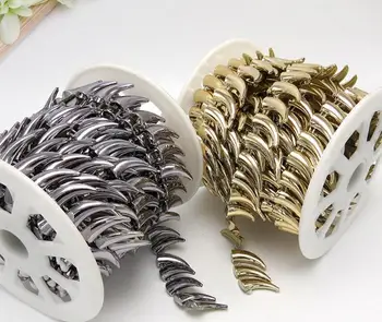 

20yard Ox Horn Beads UV Plated Chain Trim For Sewing Apperal Bag Shoes Cap Collar Decoration