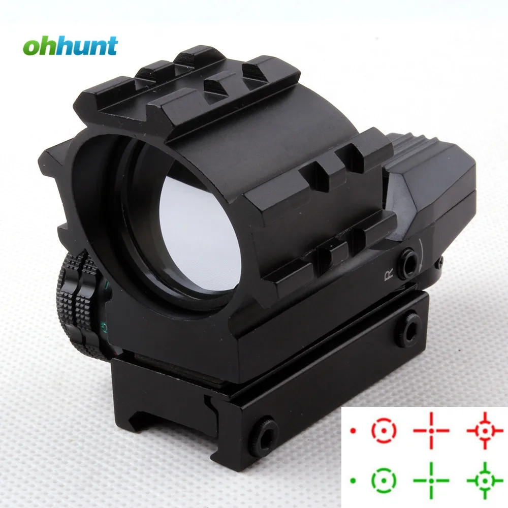 

Tactical Ohhunt 1X33 Red and Green Dot Reflex Hunting Sight Scope Four Reticle With 20mm Tri Weaver Rails For Airsoft