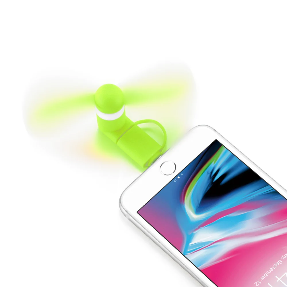 

Phone Adapter Micro USB Mini Fan 2 in 1Cooling Fan Lightweight Carrying for Android Iphone Smartphones