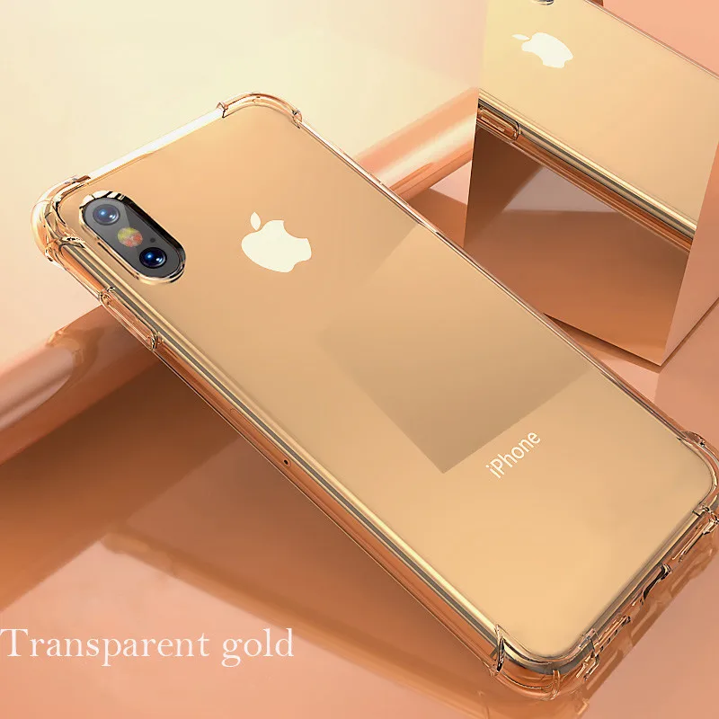 Роскошный противоударный чехол для iPhone XS Max X 10 XR iPhone 6s 6 6plus 6s Plus iPhone 7 8 7Plus 8Plus HD Прозрачная защитная задняя крышка