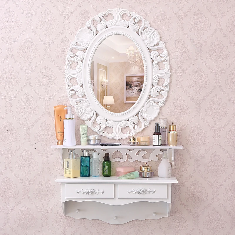 Европейский современный минималистичный маленькая квартира Мини Настенный туалетный столик зеркало Сад Туалетный столик в спальню